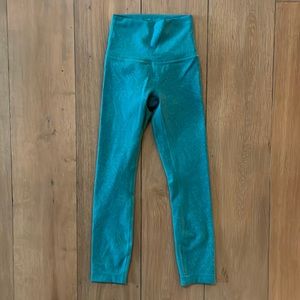 Lululemon Wunder Under Teal Leggings- size 0